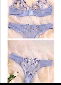 XL Floral Lace Embroidery Lingerie Set