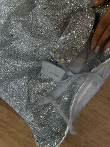 Sparkling Silver Evening Dress
