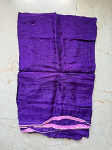 Unused Purple &amp; Pink Chffon Saree