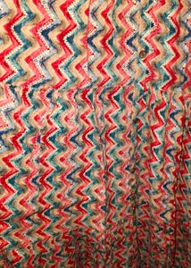 Vibrant Zigzag Print Kurta, long Full flared lengt