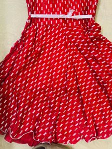 Cute Red &amp; White Patterned Dress
