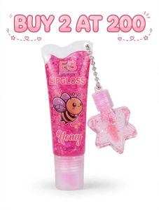 Sparkly Honey Lip Gloss with Bee Charm