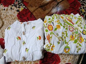Embroidered White Kurta with Palazzo Set