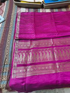 Vibrant Purple Saree with Paisley Border