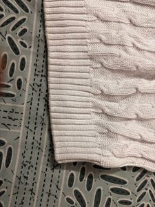 Chic White Cable Knit Polo Top