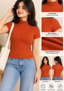 Colorful Striped Cropped 3 T-Shirt