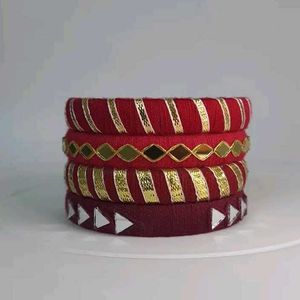 Yellow Thread Bangles (Set of 4)💛🧡🩷🩵