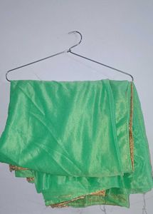 Heavy Green Saree with Golden Border