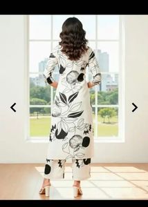 Elegant White Floral Kurta Set