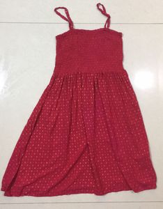 Magenta Red Strap Short Dress Top