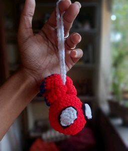crochet spiderman keychain
