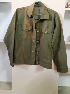 Olive Green Denim Jacket
