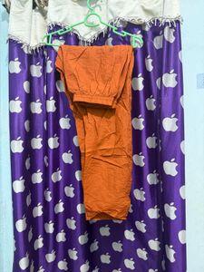 Orange Embroidered Kurta Set
