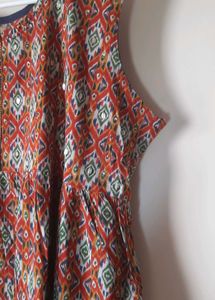 Ikkat Pattern Embroidered real mirror work