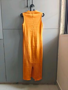 Sleeveless Mock Neck Midi Dress