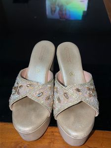 Sparkling Platform Wedge Heels