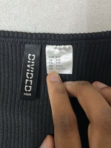 Black Ribbed Top ( xxs )