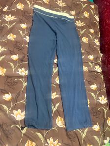 Blue Yoga Pants with Yellow Trim