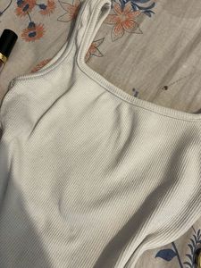 Ribbed Square Neck Tank Top