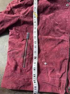 Burgundy Suede Moto Jacket