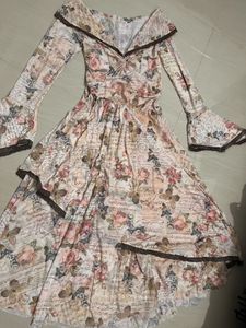 Vintage Floral Print Maxi Dress