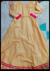 Long Gown With Heavy Embroidery For Kids Girls