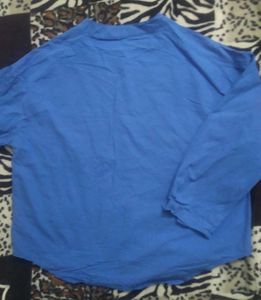 Blue Collared Long Sleeve Shirt