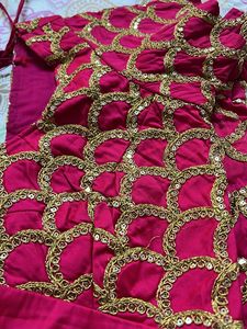 Rani Pink Blouse With Gloden Work