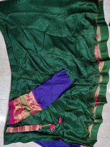 Semi Stitched Violet Lehenga Choli Set
