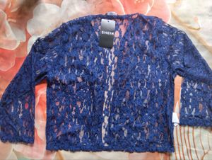 Elegant Blue Lace Bolero Jacket