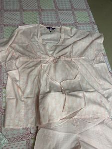 Pink Printed Nightsuit Set