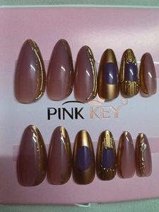 nude purple and chrome Press-On Nails Kit