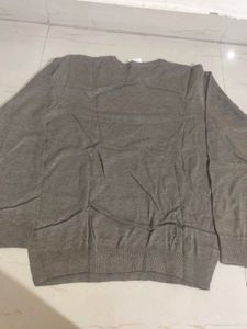 Men's Grey Textured Striped Sweater