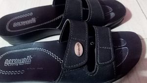 Aerowalk Women's Black Adjustable Sandals