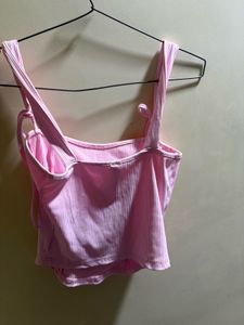 Pink Ribbed Tank Top