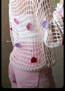 Crochet Flower Net Top