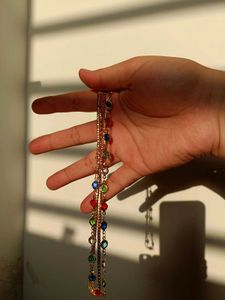 Colorful Gemstone Chain Necklace