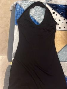 black halter dress