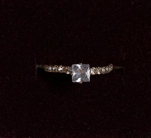 Rose Gold Toned Princess Cut Solitaire Ring