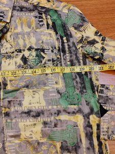 Unique Abstract Print Button-Down Shirt