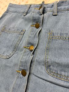 Classic Denim Button-Up Mini Skirt