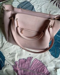 Peach Coloured Women's Handbag.