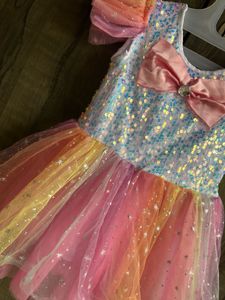 Sparkling Rainbow Party Dress for Girls