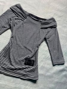 Striped Boat Neck Top