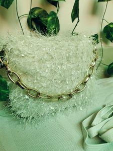 Black Fur Sling Bag