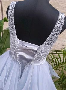 Chic Light Grey Ruffled Dress