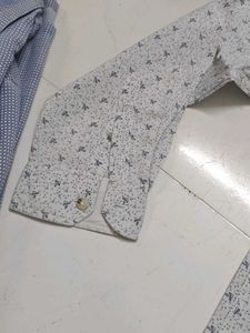 Men's White Printed Casual Shirt