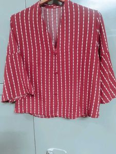 Chic Striped Bell Sleeve shirt top