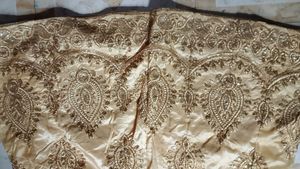 Elegant Gold Embroidered Lehenga Skirt