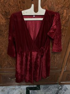 Elegant Velvet Wrap Dress